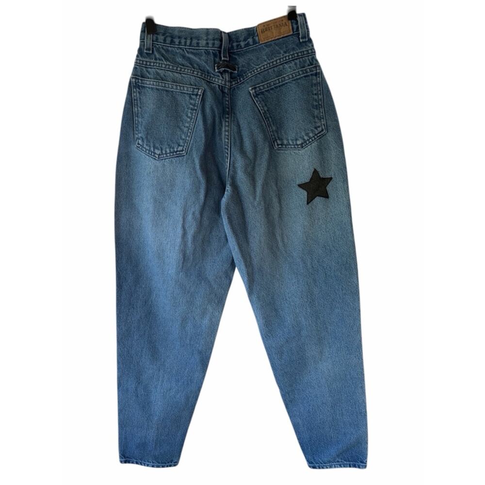 Vtg. 80’s/90’s Brittania Hand-Painted Star Patch Denim Jeans👖 - Picture 3 of 12